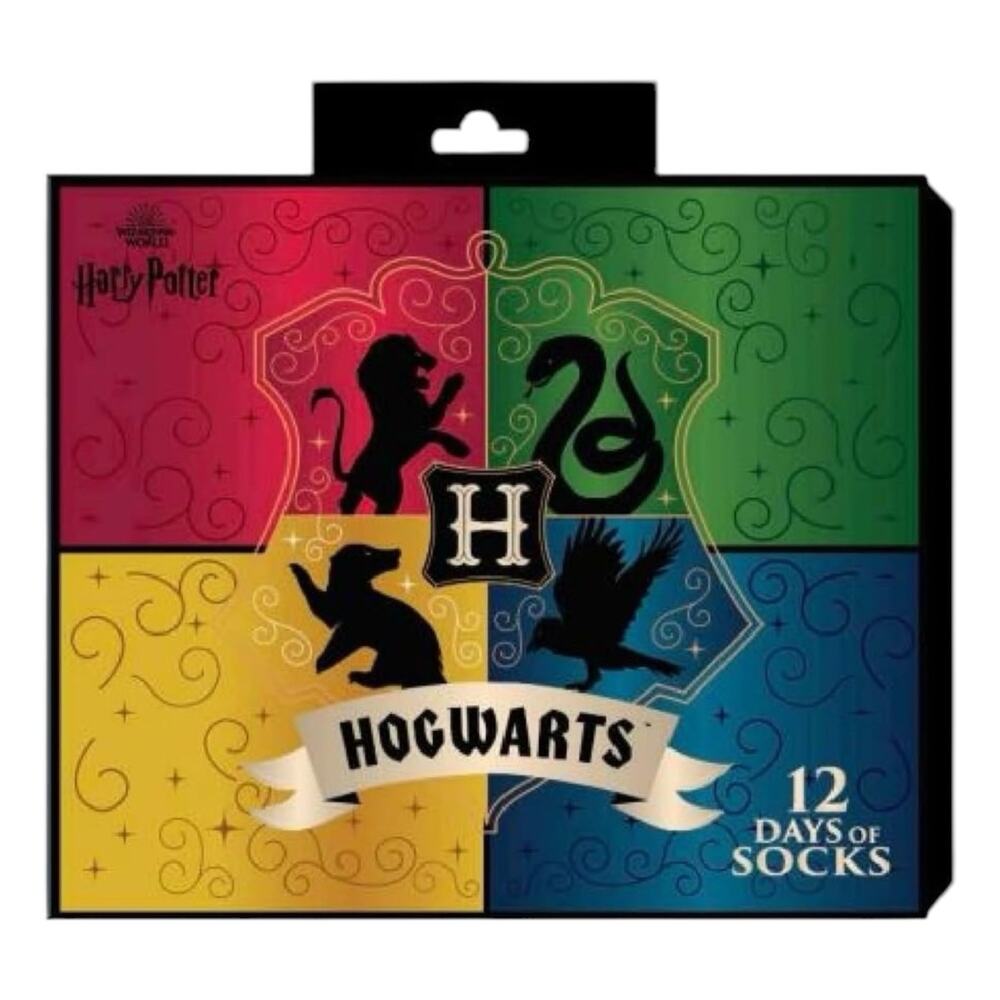 Hogwarts 12 Days of Socks Magical Wizarding Socks, 4 Pairs Crew, 8 Pair Low Cut
